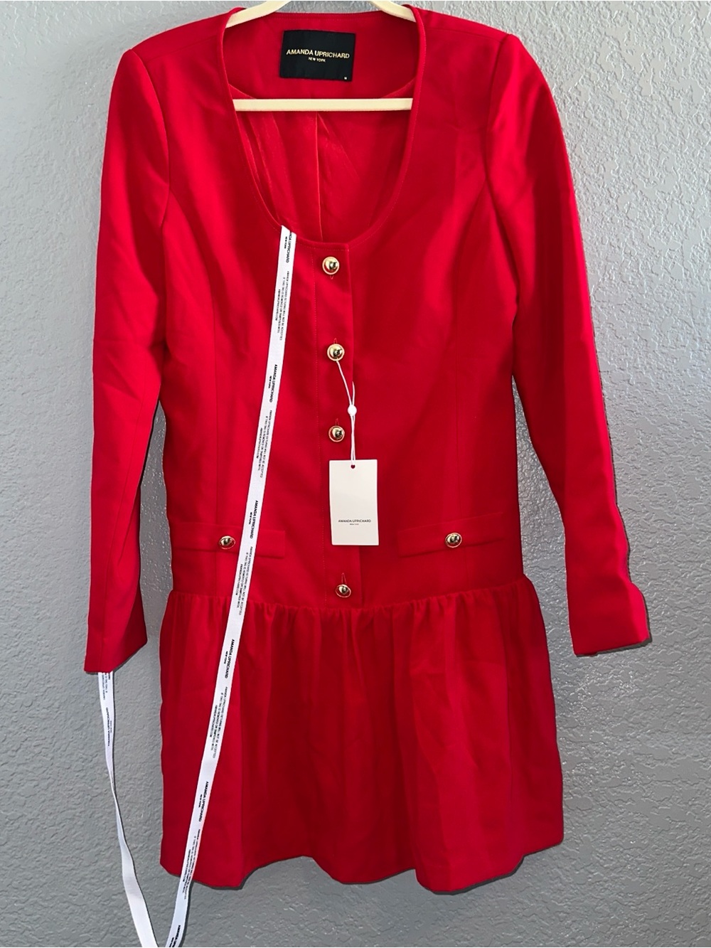 NWT Amanda Uprichard Fallon Dress in Scarlet Size M